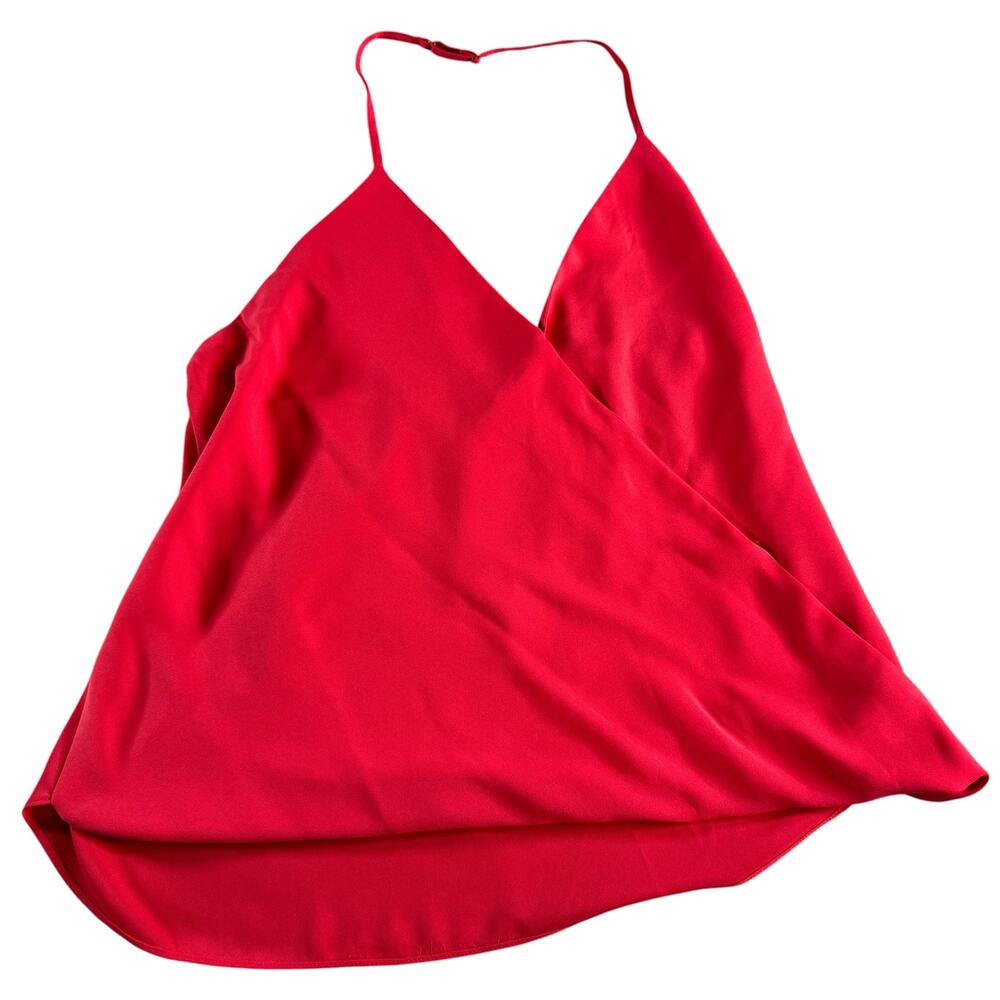 Tbags Los Angeles Halter Top Coral Pink Draped Cowl Back XS